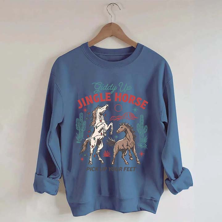 Giddy Up Jingle Horse Christmas Sweatshirt