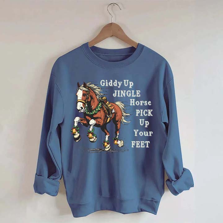 Country Christmas Horse Womens Sweatshirt