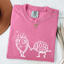 Mental Health Awareness Brain Heart T-Shirt