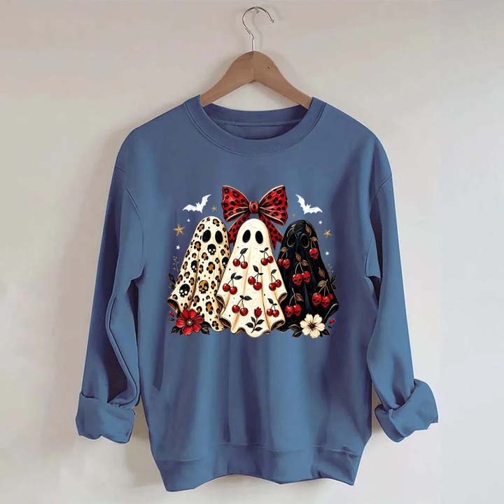 Cherry Ghost Coquette Halloween Sweatshirt