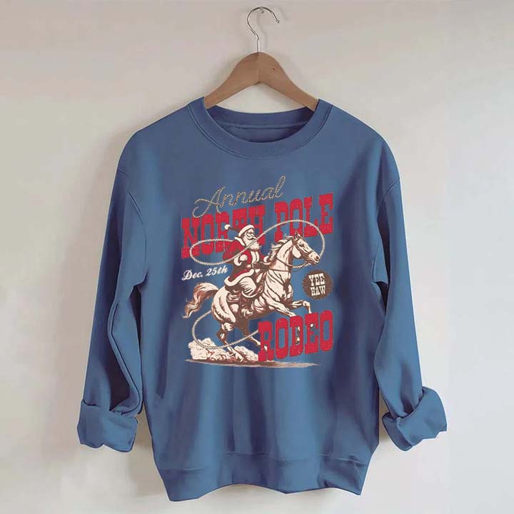 Annual North Pole Rodeo Western Christmas Sweatshirt
