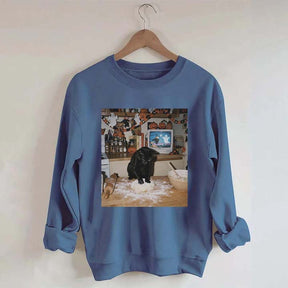 Halloween Black Cat Ghost Sweatshirt