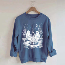 Retro Halloween Ghost Camping Sweatshirt