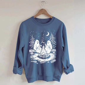 Retro Halloween Ghost Camping Sweatshirt