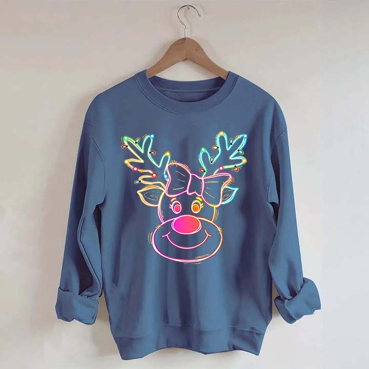 Neon Reindeer Christmas Sweatshirt
