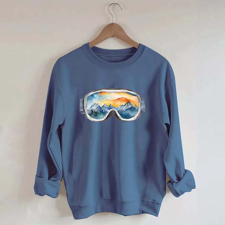 Ski Goggles Watercolor Sweatshirt