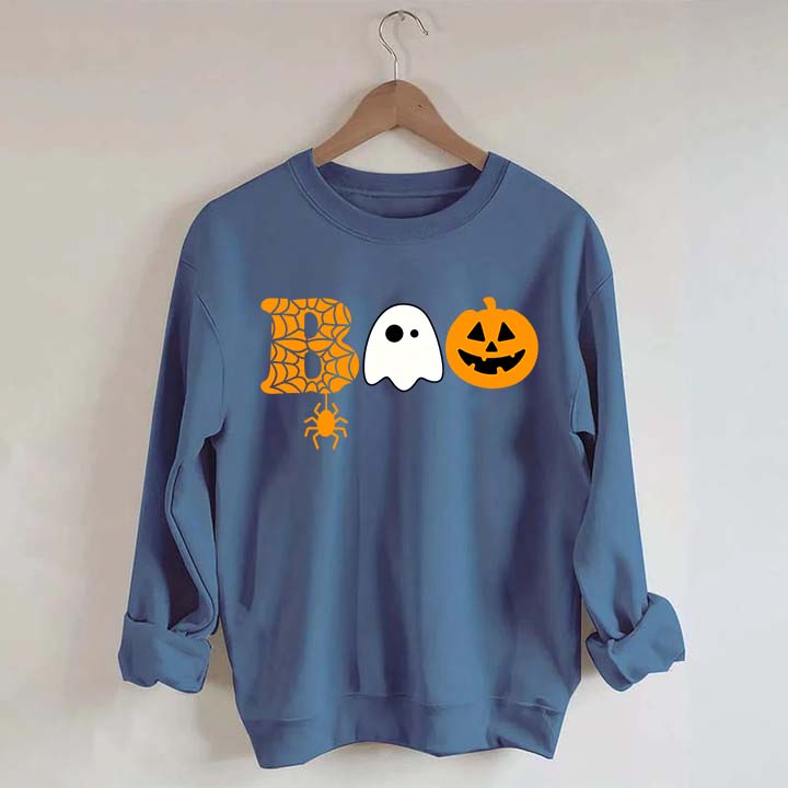 Halloween Boo Ghost Pumpkin Spider Sweatshirt