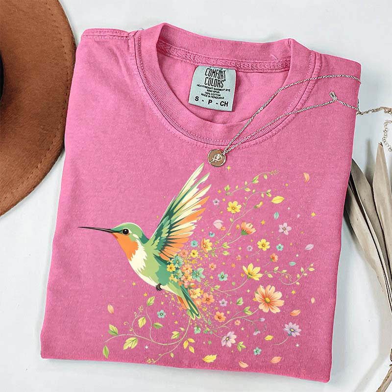 Hummingbird Wildflower Botanical Nature T-Shirt