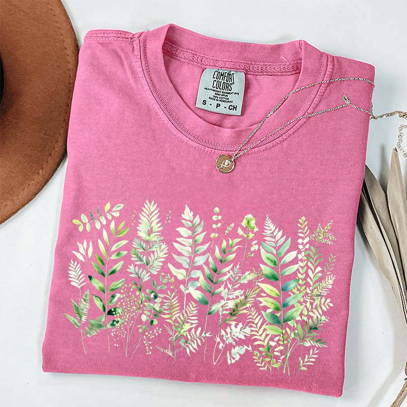 Botanical Fern Leaves Green Foliage T-Shirt