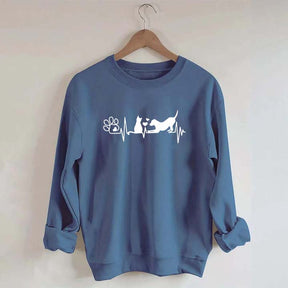 Dog And Cat Mom Heartbeat Sweatshirt