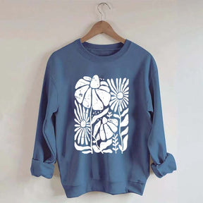 Boho Wildflowers Distressed Flowers Sweatshirt
