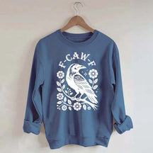 F-Caw-F Wildflowers Black Bird Sweatshirt