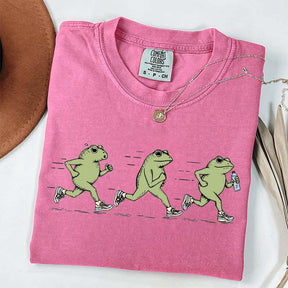 Funny Jogging Frogs Comfort Colors Runner T-Shirt