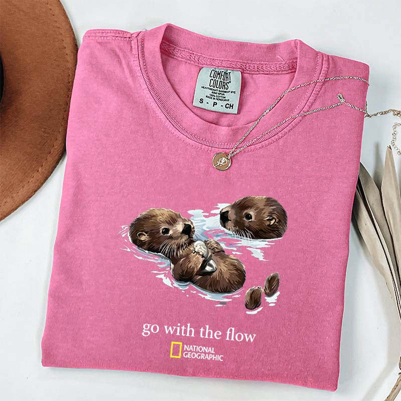 National Geographic Otters Go With The Flow T-Shirt