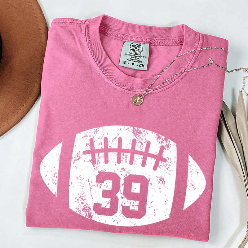 Custom Comfort Colors Football Kids Jersey Number T-Shirt