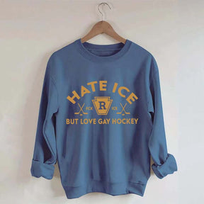 Hate ICE But Love Gay Hockey Boxy Sweatshirt