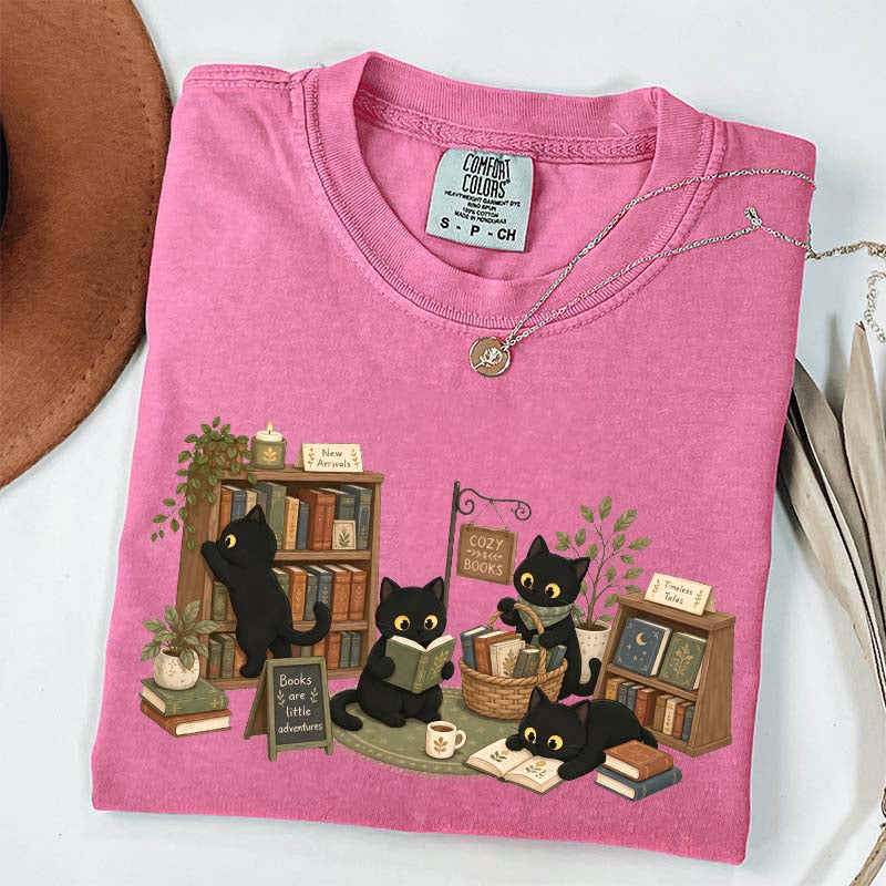 Comfort Colors Bookstore Black Cats T-Shirt