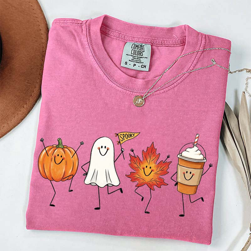 Happy Fall Doodle Smiling Spooky T-Shirt