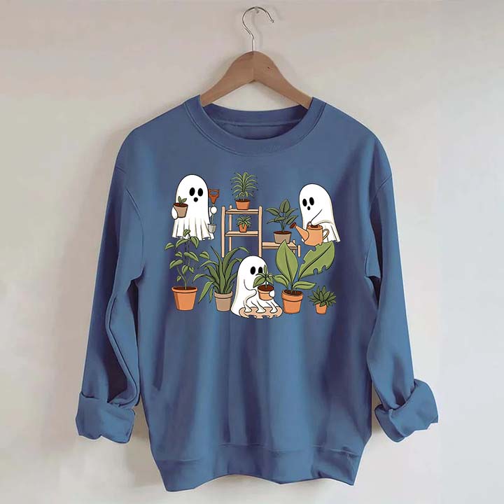 Cute Crazy Plant Lady Ghost Sweatshirt