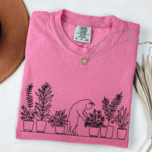 Cats and Plants Line T-Shirt