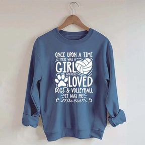 A Girl Who Really Loved Dogs and Volleyball Sweatshirt