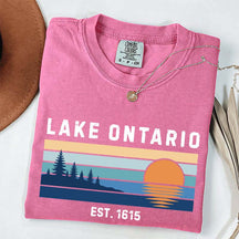 Lake Ontario Great Lakes Sunset Graphic T-Shirt