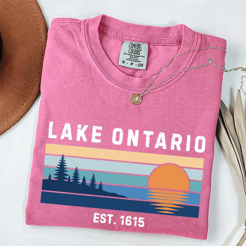 Lake Ontario Great Lakes Sunset Graphic T-Shirt