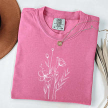 Minimalist Wildflower Plant Floral T-Shirt
