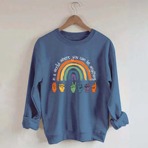 Be Kind Sign Language ASL Rainbow Sweatshirt