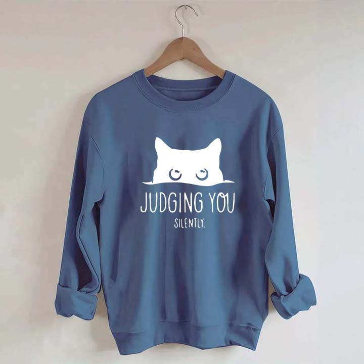 Judging You Silently Black Cat Sweatshirt