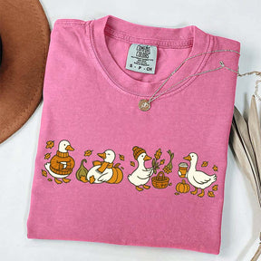 Fall Goose Vibes Autumn Coffee Pumpkin T-Shirt