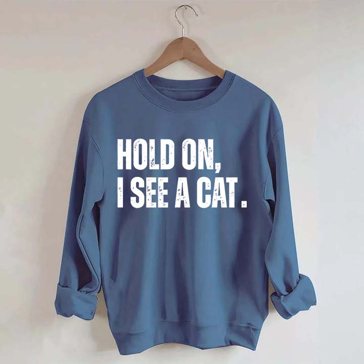 Hold On I See A Cat Sweatshirt