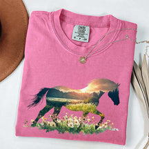 Comfort Colors Floral Horse Lover Cute T-Shirt