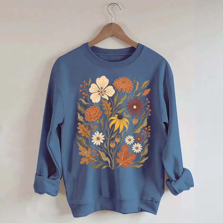 Autumn Floral Vintage Botanical Sweatshirt