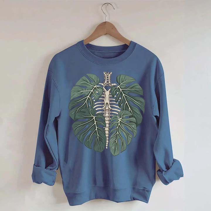 Retro Skeleton Plant Body Sweatshirt
