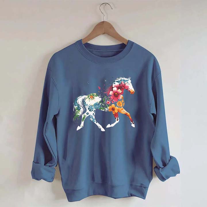 Floral Horse Wildflower Sweatshirt
