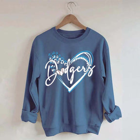 Dodgers Baseball Heart Sweatshirt