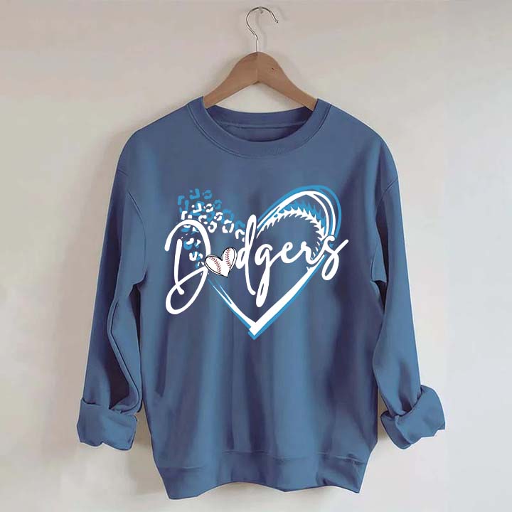 Dodgers Baseball Heart Sweatshirt