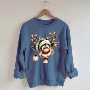 Retro Reindeer Merry Christmas Sweatshirt