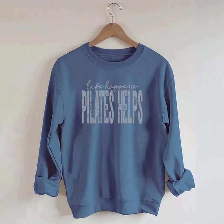 Retro Life Happens Pilates Helps Sweatshirt