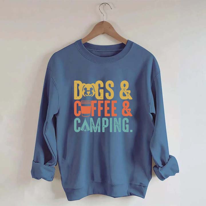Dogs Coffee Camping Naturel Lover Sweatshirt