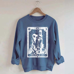 Retro Girls Will Be Girls Witch With Sigarete Sweatshirt