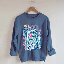 Preppy Statue of Liberty Blowing Bubble Gum Sweatshirt