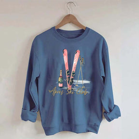 Apres Ski Champagner Skifahrer Sweatshirt