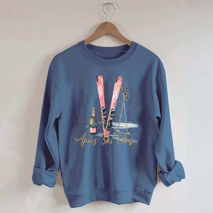 Apres Ski Champagner Skifahrer Sweatshirt