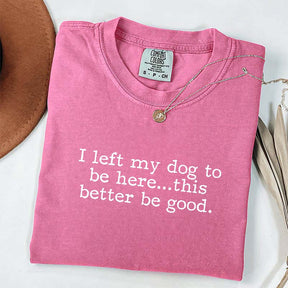 I Left My Dog To Be Here This Better Be Good Minimalist T-Shirt