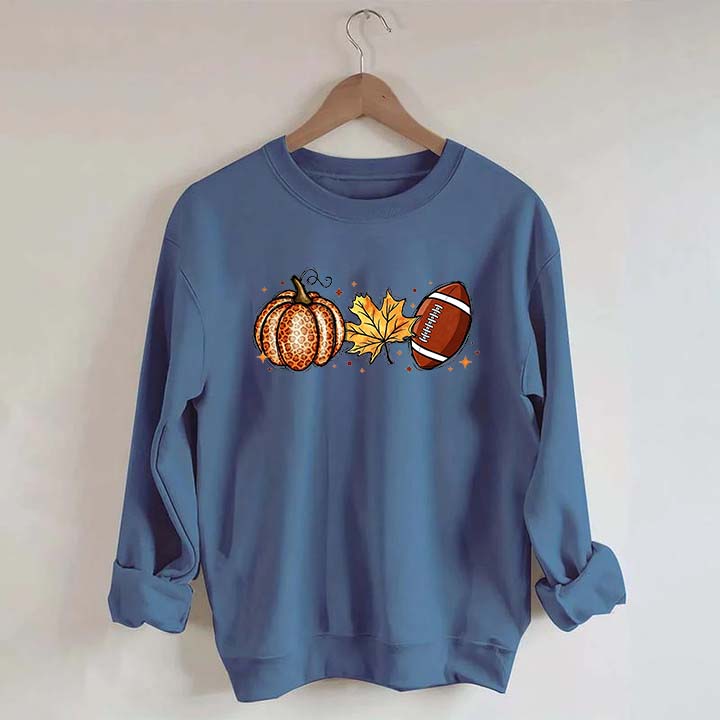 Fall Football Pumpkin Graphic Sweatshirt