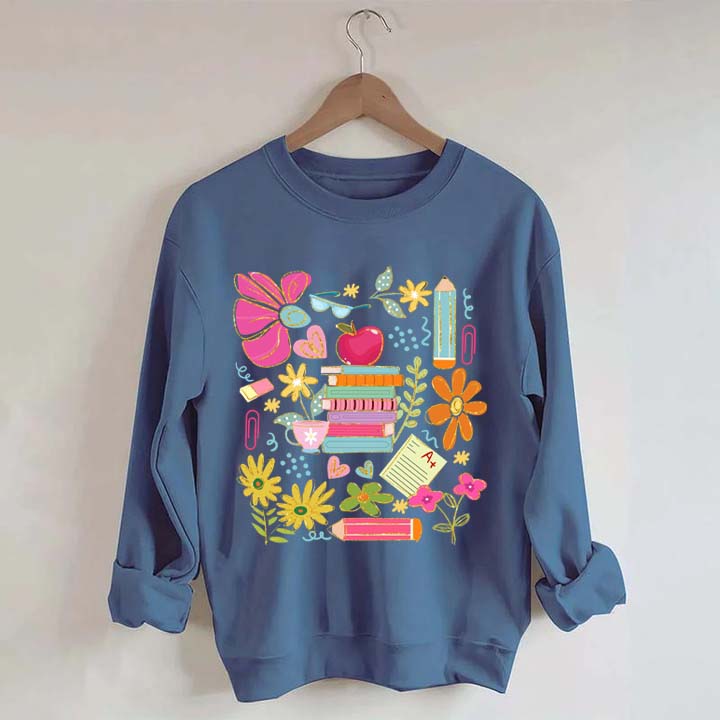 Back to School Bookish Botanical Sweatshirt