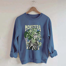 Monstera Skeleton Botanical Plant Sweatshirt