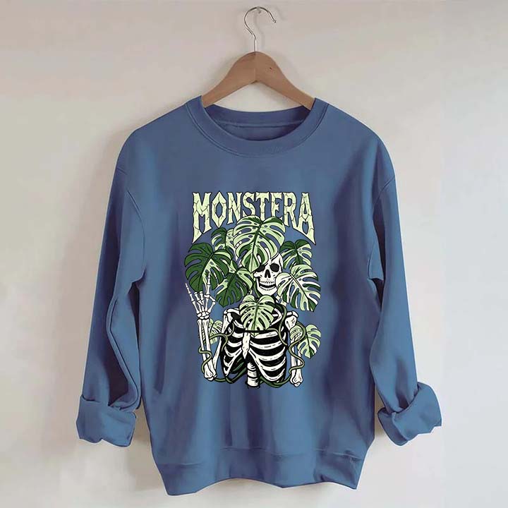 Monstera Skeleton Botanical Plant Sweatshirt